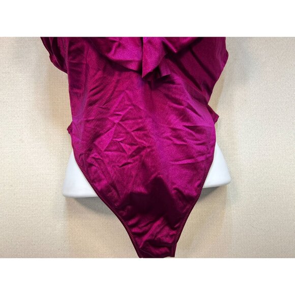 Pink Victoria's Secret Women's One Piece Swimsuit Deep Plunge V Neck Sz M Purple - Picture 7 of 8